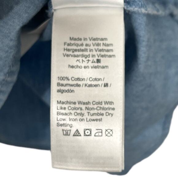 J. Crew Square Neck Chambray Dress Blue - Picture 9 of 9